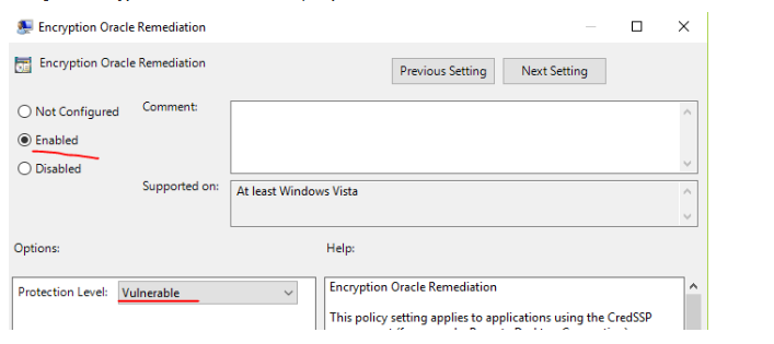 Encryption Oracle Remediation policy